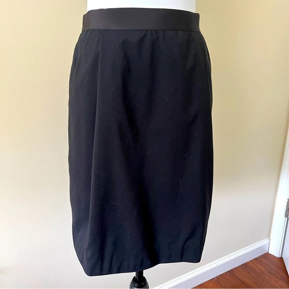 Kate Spade Black Studio Pencil Skirt Women’s Size 12 Bow Back Cotton Blend - Picture 1 of 9